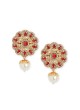 Red Stone Stud Earrings