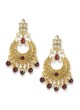 Dark Maroon Moti Work Chandbali