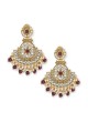 Dark Maroon Traditional Earring Set