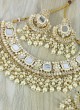 Wedding Wear Off White Color Necklace Set