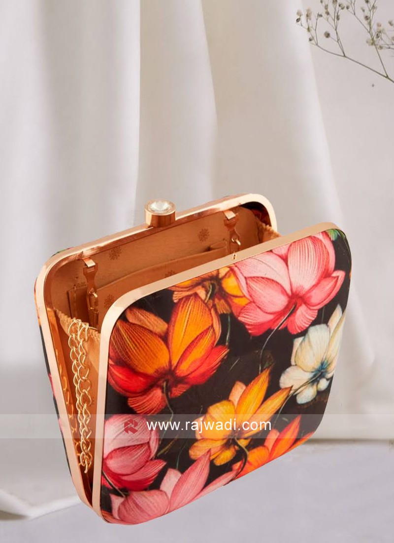 flower print clutch bag