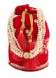 Festive Red Potli Bag In Velvet