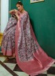 Pink Digital Printed Designer Organza Saree