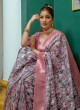 Pink Digital Printed Designer Organza Saree