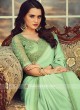 Chiffon Silk Pista Green Border Saree