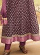 Shagufta Silk Purple Anarkali Suit For Women