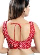 Silk Printed Ready Blouse In Red Color