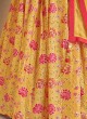 Red And Yellow Floral Designer Choli Suit