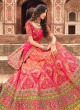 Pink Resham Work Silk A Line Lehenga Choli