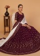 A Line Lehenga Choli Sequins Georgette in Maroon