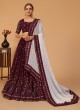 A Line Lehenga Choli Sequins Georgette in Maroon