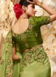 Absorbing Fancy Fabric Green Embroidered Traditional Designer Saree