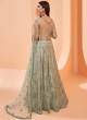 Embroidered Pista Green Net Dress Material