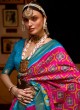 Amazing Blue and Pink Patola Silk Saree