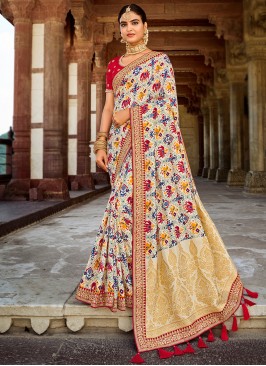 Affectionate Multi Colour Fancy Fabric Designer Traditional Saree