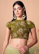 Alluring Pista Green Designer Embroidered Lehenga Choli