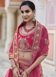 Amazing Pink Patch Border Velvet Lehenga Choli