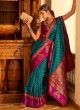 Rani And Rama Blue Woven Banarasi Silk Festive Saree