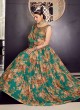 Sea Green Floral Printed Organza Lehenga Choli