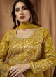 Mustard Georgette Sequins Work Anarkali Suit