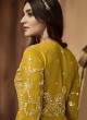 Mustard Georgette Sequins Work Anarkali Suit