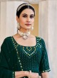 Dark Green Embroidered Georgette Palazzo Suit