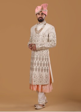 Anarkali Style Groom Sherwani For 3 Set