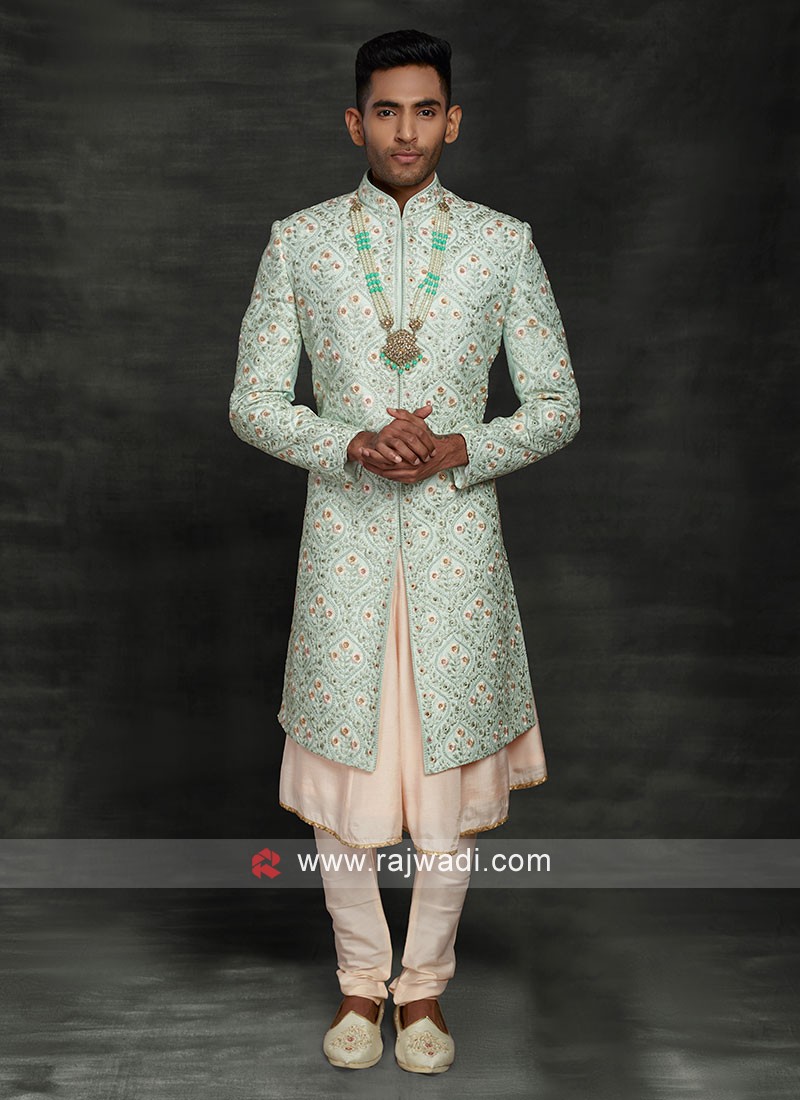 Art Silk Readymade Wedding Wear Latest Designer Sherwanis Collection Catalog