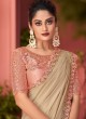 Beige Georgette Designer Saree