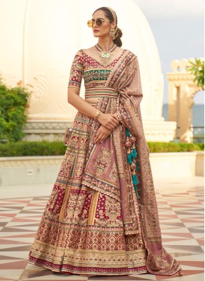 Dazzling Mulberry Pink Swarovski Embroidered Lehenga Choli