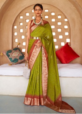 Appealing Bandhej Silk Traditional Saree