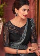 Appealing Black and Grey Chiffon Saree