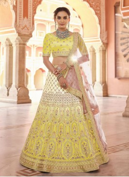 Appealing Thread Yellow Designer Lehenga Choli