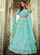 Aqua Blue Faux Georgette Lehenga Choli