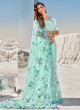 Aqua Blue Net Classic Saree