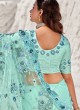 Aqua Blue Net Classic Saree