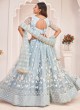 Light Sky Blue Net Wedding Trendy Lehenga Choli