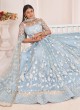 Light Sky Blue Net Wedding Trendy Lehenga Choli