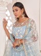 Light Sky Blue Net Wedding Trendy Lehenga Choli