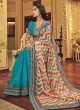 Aqua Blue Sequins Georgette Contemporary Saree