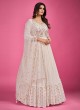 Off White Pure Georgette Anarkali Style Gown