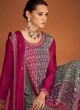 Multicolored Chinon Silk Embroidered Readymade Palazzo Salwar Kameez