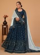 Arresting Georgette Morpeach  Embroidered A Line Lehenga Choli