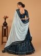 Arresting Georgette Morpeach  Embroidered A Line Lehenga Choli