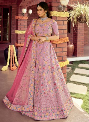 Arresting Pink Sequins Raw Silk Lehenga Choli