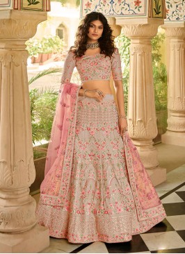 Art Silk Lehenga Choli in Beige