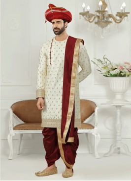 Art Silk Peshawari Style Indowestern For Mens