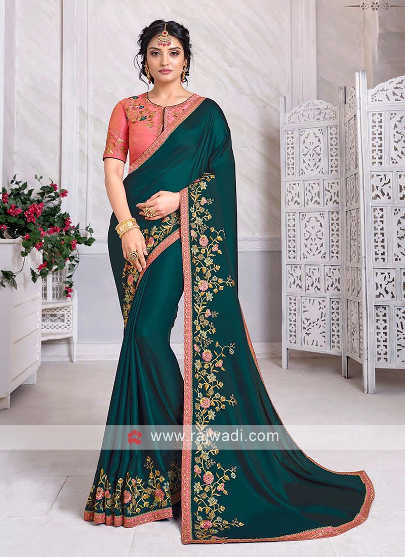 Rama Banarasi Cotton Chikankari Sarees – casualsaree