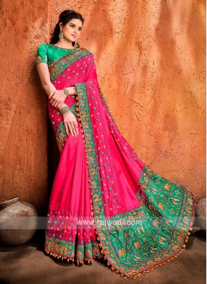 Art Silk Rani Designer Saree