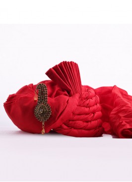 Art Silk Safa In Red Color